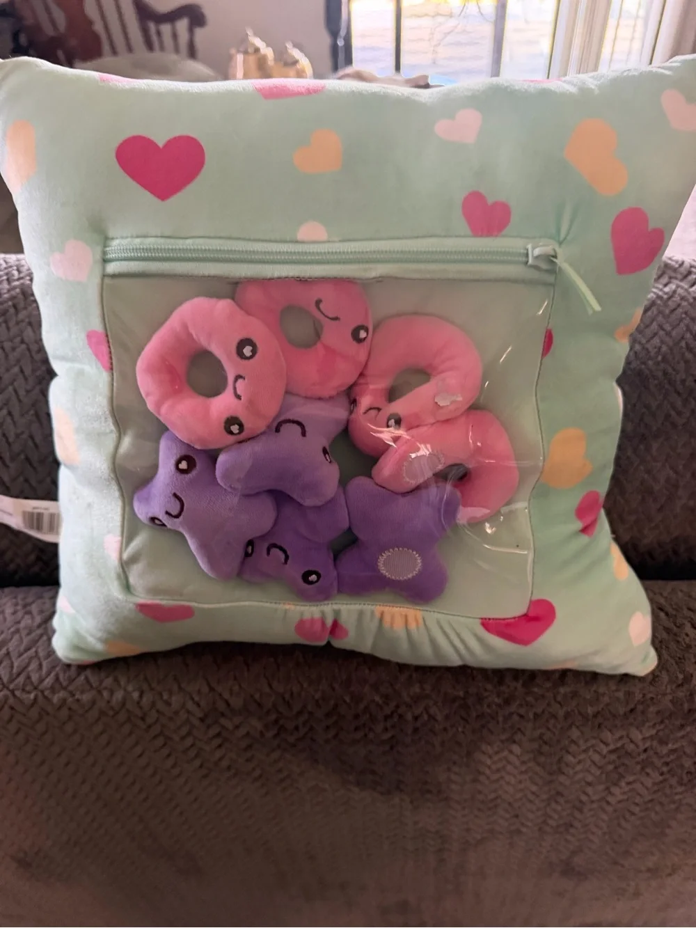 Way to Celebrate Inch Valentine's Day 9piece tic-tac-toe plush pillow NWOT